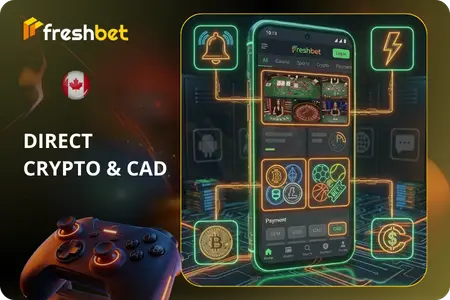Freshbet Android paris en direct dépôt crypto CAD
