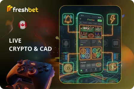 Freshbet Android live betting crypto CAD mobile