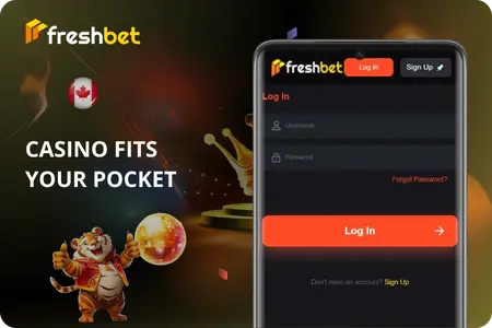 Freshbet mobile login form browser screen