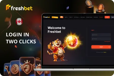 Freshbet desktop login form two fields