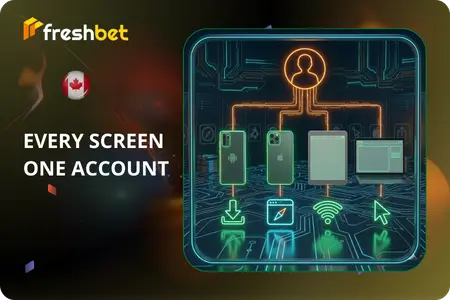 Freshbet running on Android iPhone tablet laptop